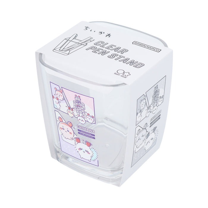 現貨-日本 吉伊卡哇透明筆筒 刷具筒 收納筒 Chiikawa 小可愛 小八貓 兔兔 烏薩奇 小桃 古本屋 日本製-細節圖4