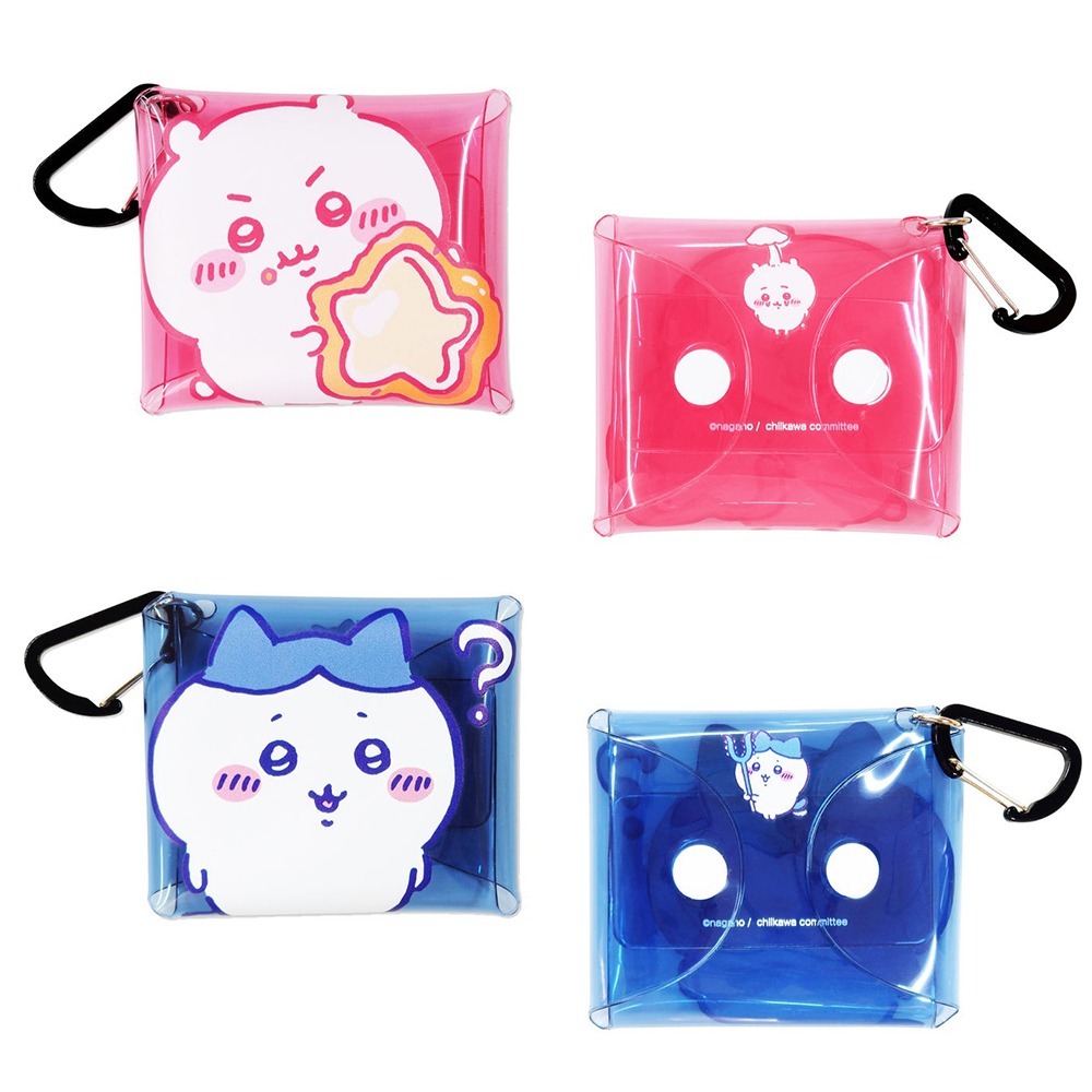 現貨-日本 吉伊卡哇透明掛包 收納袋 零錢包 小物收納 Chiikawa 小可愛 小八貓 兔兔 小桃 栗子 獅薩-細節圖2