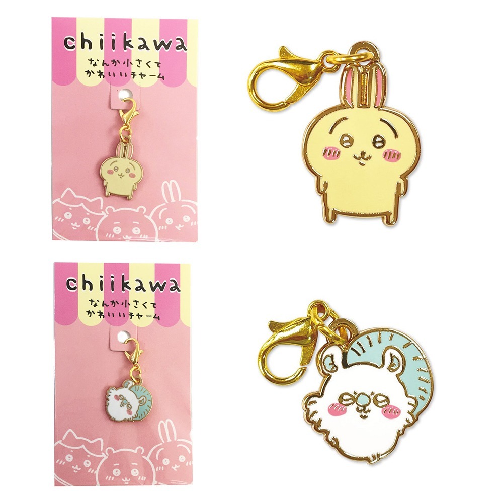 現貨- 日本 吉伊卡哇diy鑰匙扣 小吊飾 Chiikawa 小可愛 小八貓 兔兔 小桃 風獅 盔甲人 栗子饅頭-細節圖3