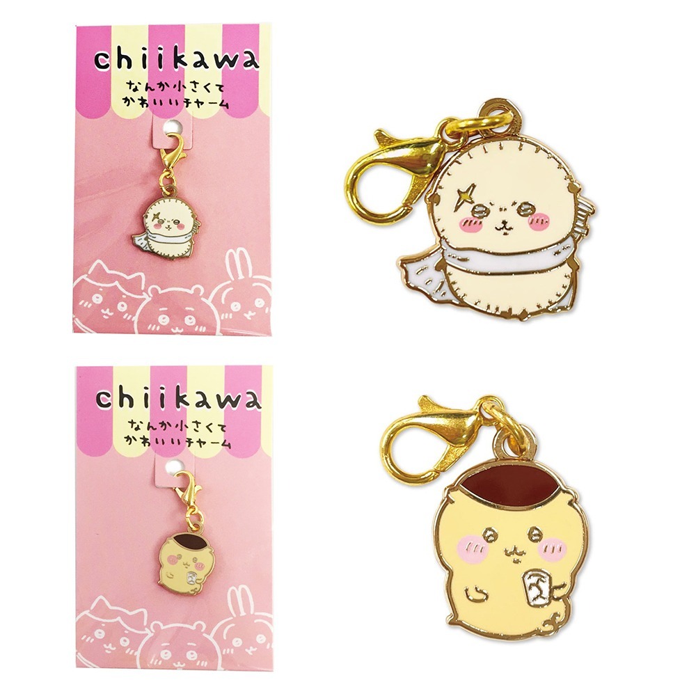 現貨- 日本 吉伊卡哇diy鑰匙扣 小吊飾 Chiikawa 小可愛 小八貓 兔兔 小桃 風獅 盔甲人 栗子饅頭-細節圖4