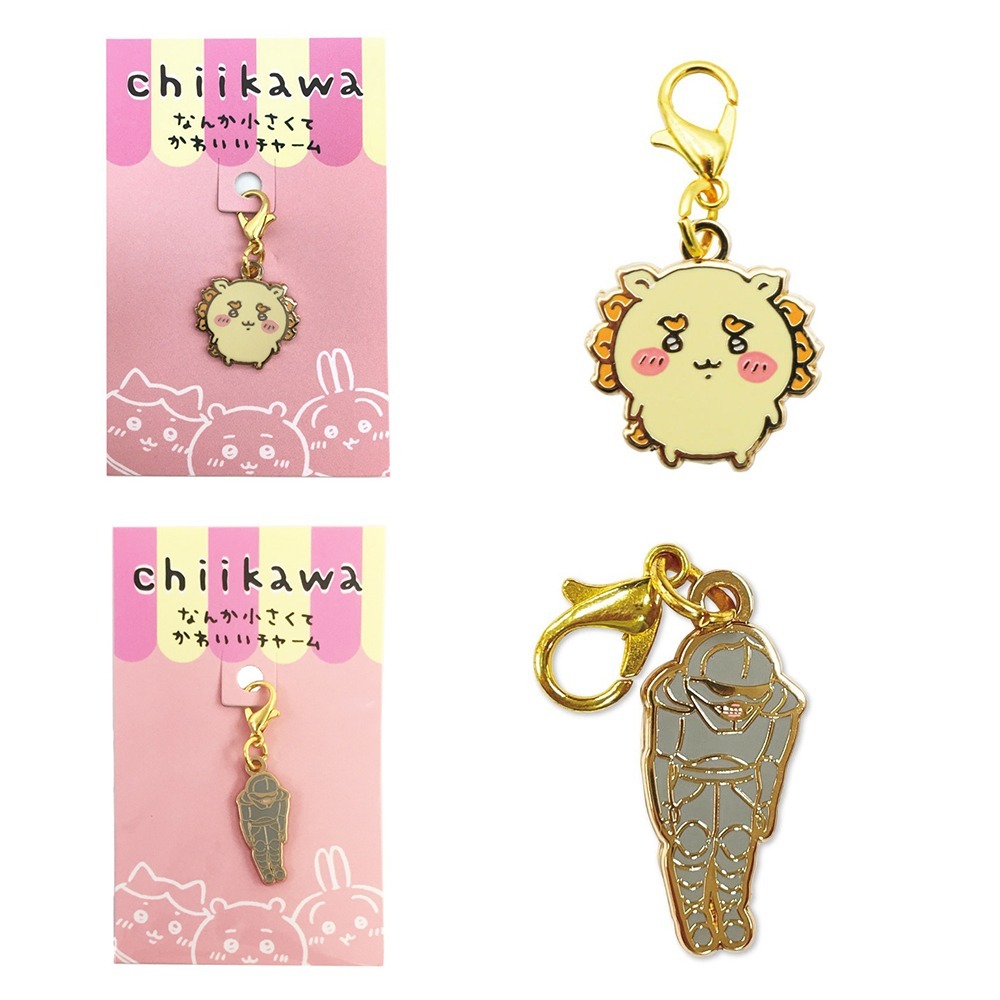 現貨- 日本 吉伊卡哇diy鑰匙扣 小吊飾 Chiikawa 小可愛 小八貓 兔兔 小桃 風獅 盔甲人 栗子饅頭-細節圖5