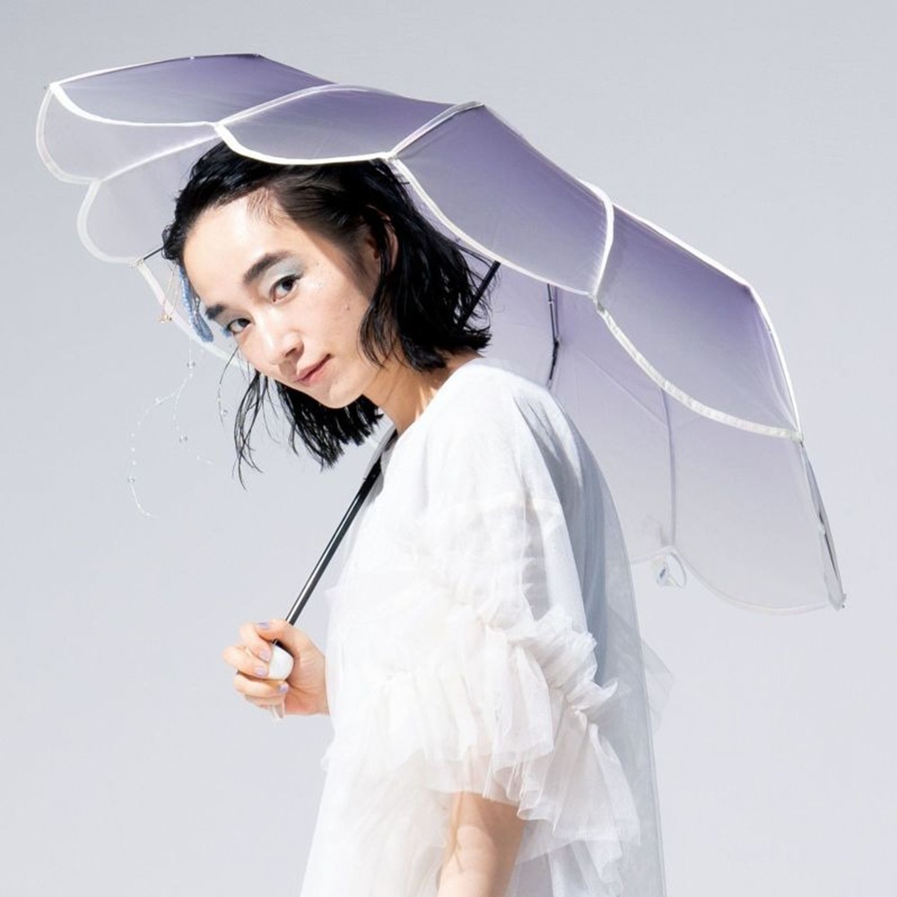 現貨- 日本 Wpc x 美人魚 漸層珍珠摺疊傘 雨傘 折傘 半透明雨傘 漸層傘 雨具-細節圖5