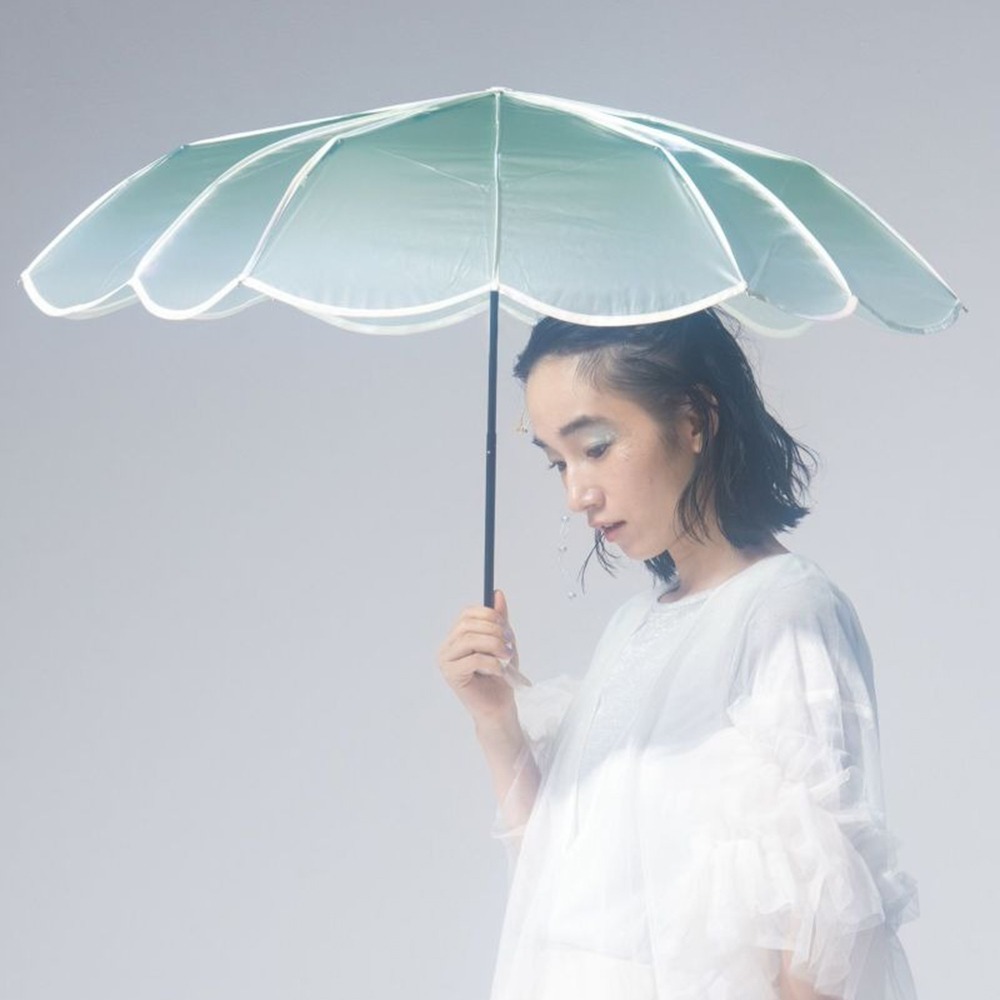 現貨- 日本 Wpc x 美人魚 漸層珍珠摺疊傘 雨傘 折傘 半透明雨傘 漸層傘 雨具-細節圖6
