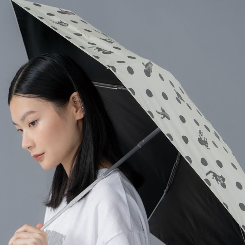 現貨- 日本 Wpc. x 沖昌之 貓咪點點遮光摺疊晴雨傘 肉球傘柄 陽傘 雨傘 折傘 抗UV 晴雨兩用 雨具-細節圖5