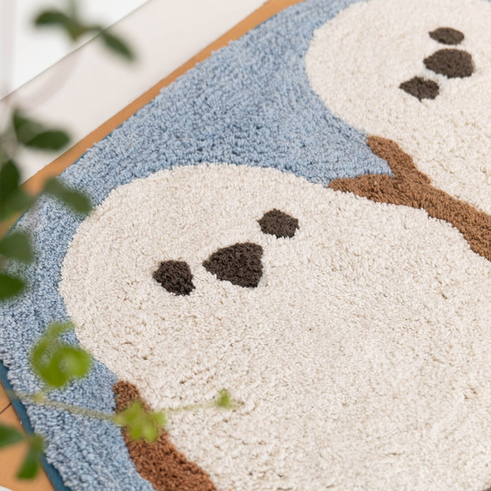 現貨-日本TOMO 可愛動物腳踏墊 地墊 踏墊 地毯 小熊貓 水豚 北長尾山雀 貓頭鷹 療癒 日本居家-細節圖7