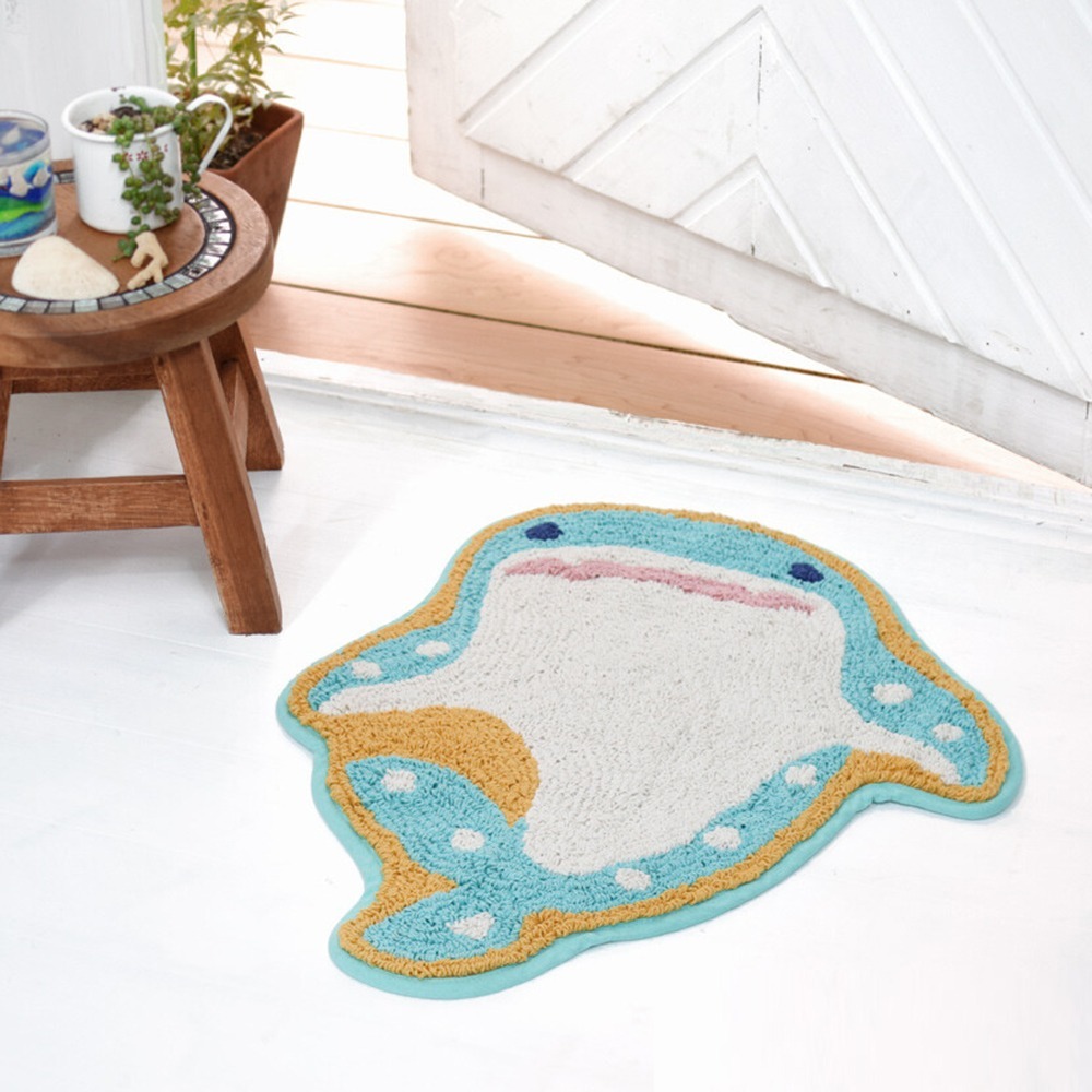 現貨-日本TOMO 海洋生物腳踏墊 地墊 踏墊 地毯 鯨鯊 翻車魚 療癒 日本居家-細節圖3