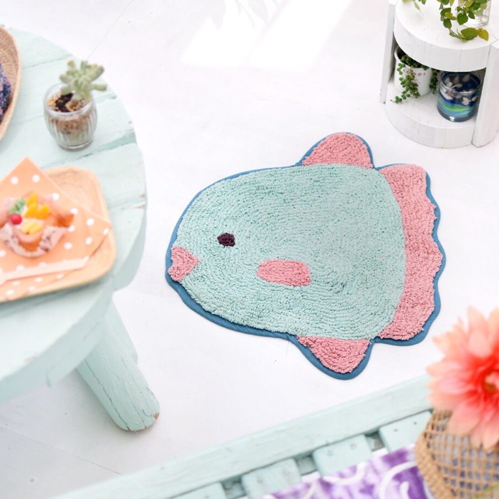 現貨-日本TOMO 海洋生物腳踏墊 地墊 踏墊 地毯 鯨鯊 翻車魚 療癒 日本居家-細節圖7