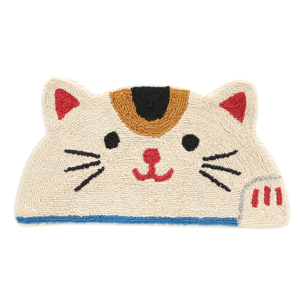 現貨-日本TOMO 半圓形動物玄關墊 腳踏墊 地墊 踏墊 地毯 熊貓 招財貓 療癒 日本居家-細節圖5