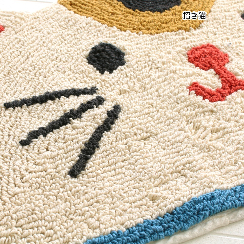現貨-日本TOMO 半圓形動物玄關墊 腳踏墊 地墊 踏墊 地毯 熊貓 招財貓 療癒 日本居家-細節圖7