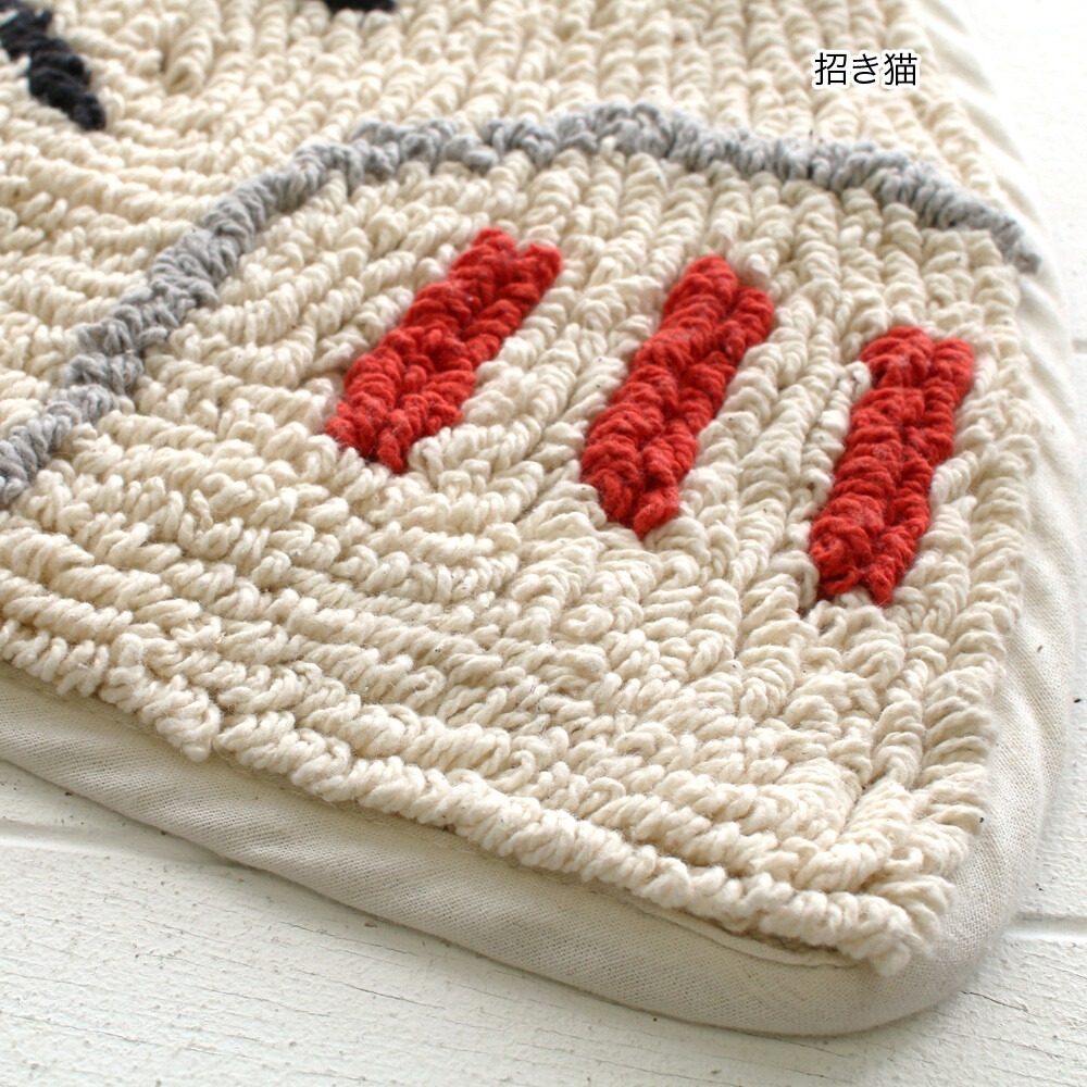 現貨-日本TOMO 半圓形動物玄關墊 腳踏墊 地墊 踏墊 地毯 熊貓 招財貓 療癒 日本居家-細節圖8