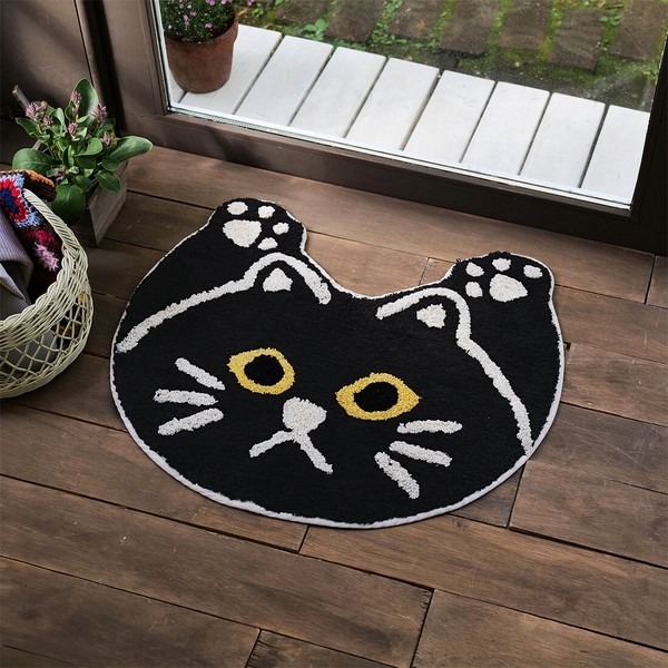 現貨-日本TOMO 萬歲動物腳踏墊 地墊 踏墊 地毯 小熊貓 黑貓 虎斑貓 柴犬 療癒 日本居家-細節圖6