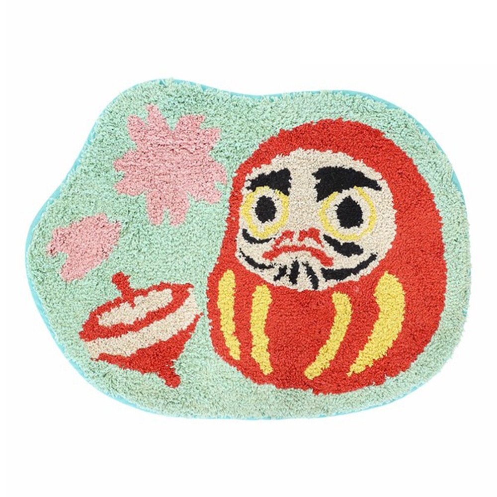 現貨-日本TOMO 吉祥物腳踏墊 地墊 踏墊 地毯 達摩 犬張子 獅子舞 療癒 日本居家-細節圖2
