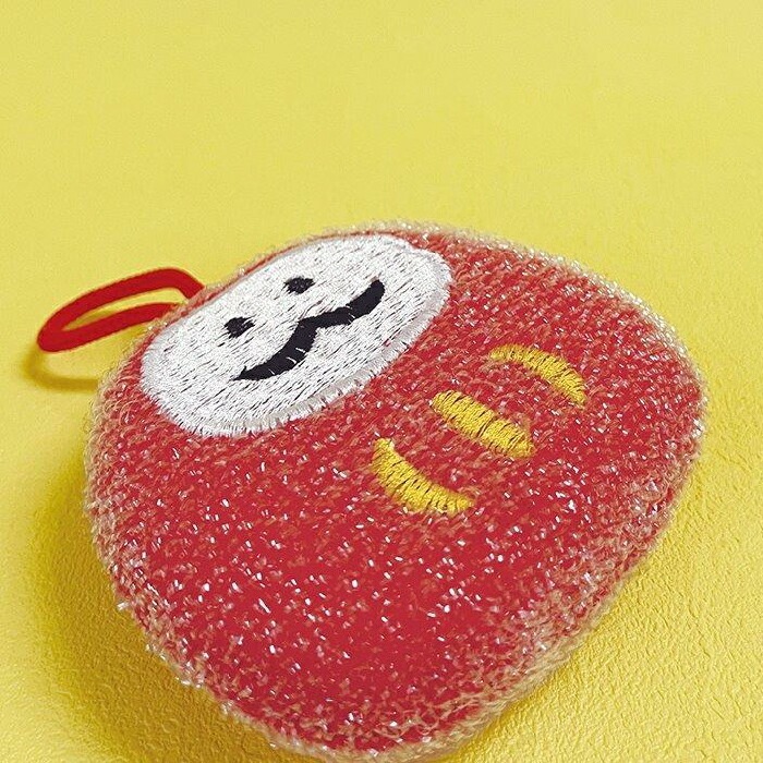 現貨- 日本DECOLE 吉祥物清潔海綿 達摩 富士山 招財貓 洗碗海棉 清潔刷 餐具清洗 去汙 流理台清潔-細節圖6