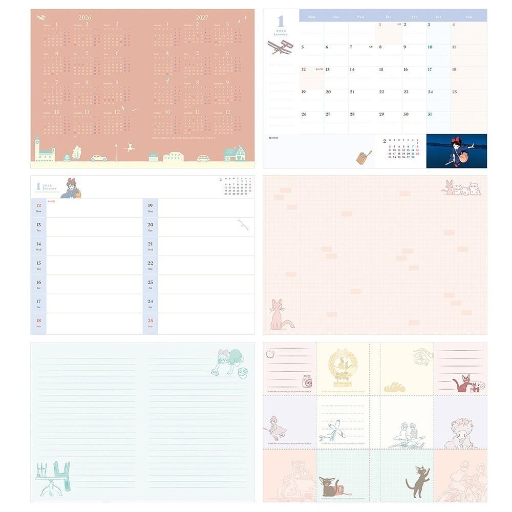 現貨- 日本 吉卜力B6手帳 2026 日誌 月間手帳 行事曆 筆記本 龍貓 魔女宅急便 宮崎駿 日本製-細節圖5