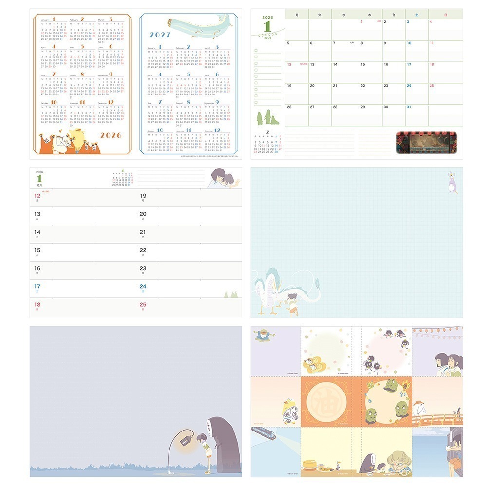 現貨- 日本 吉卜力B6手帳 2026 日誌 月間手帳 行事曆 筆記本 龍貓 魔女宅急便 宮崎駿 日本製-細節圖7