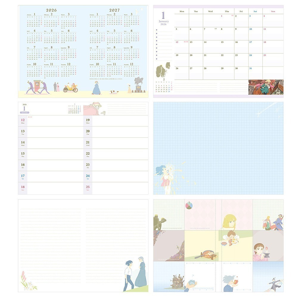 現貨- 日本 吉卜力B6手帳 2026 日誌 月間手帳 行事曆 筆記本 龍貓 魔女宅急便 宮崎駿 日本製-細節圖9