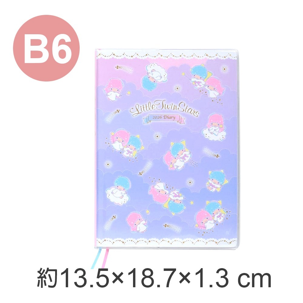 現貨- 日本 三麗鷗B6手帳 酷洛米 布丁狗 大耳狗 雙星仙子 附貼紙 2026 日誌 月間手帳 行事曆 筆記本日本製-規格圖10