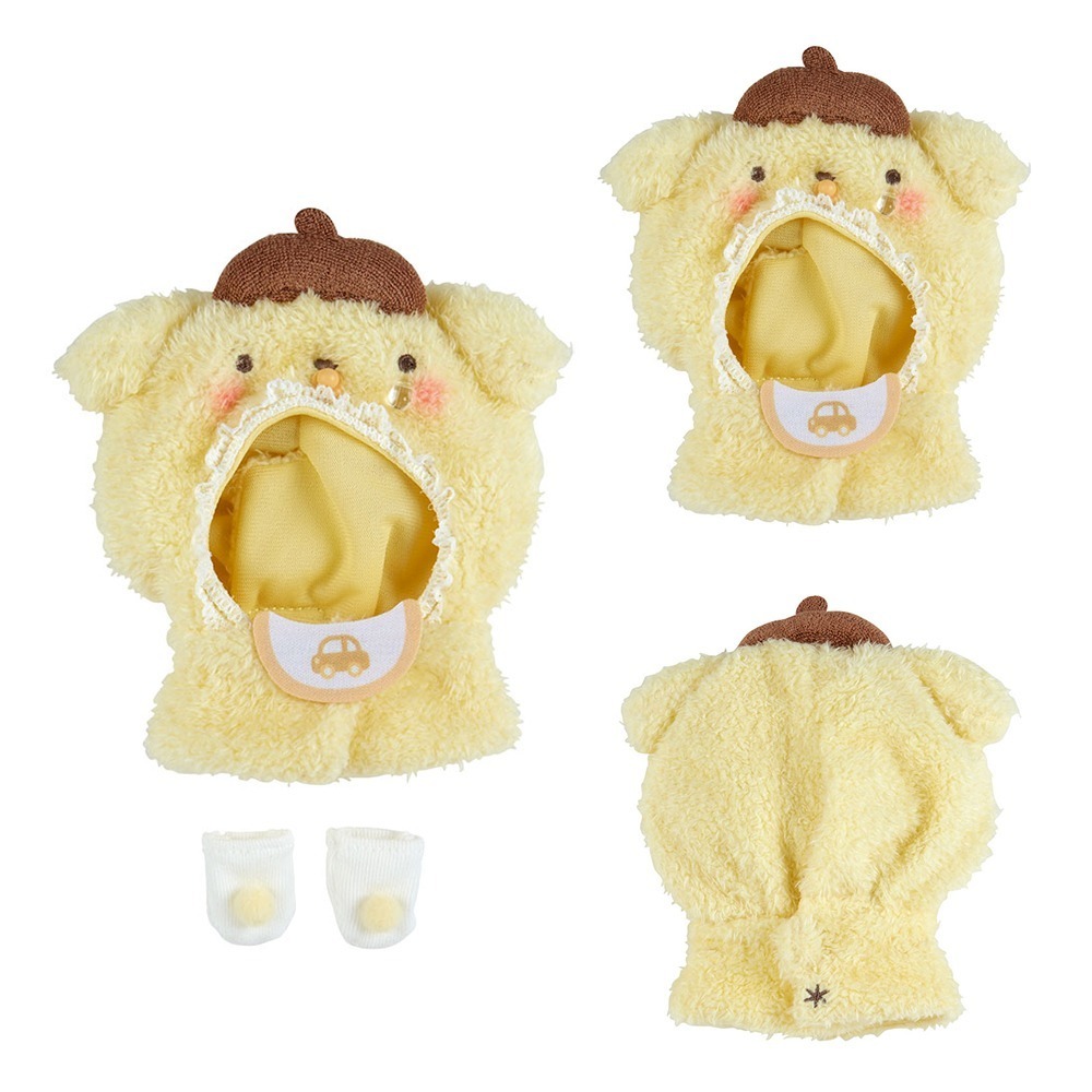 現貨- 日本 三麗鷗絨毛嬰兒娃服 娃衣 披風襪組 Kitty 布丁狗 酷洛米 美樂蒂 帕恰狗 Sanrio-細節圖4