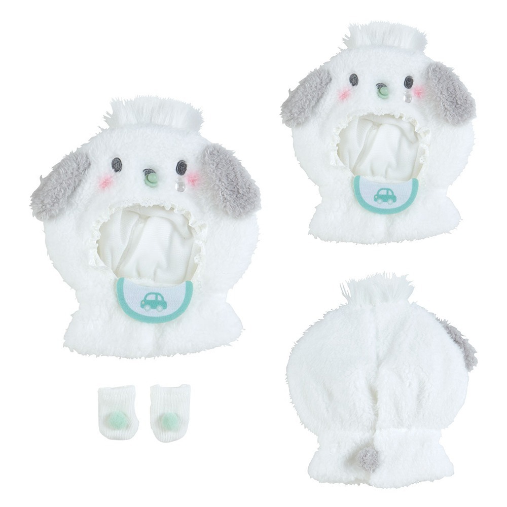 現貨- 日本 三麗鷗絨毛嬰兒娃服 娃衣 披風襪組 Kitty 布丁狗 酷洛米 美樂蒂 帕恰狗 Sanrio-細節圖6