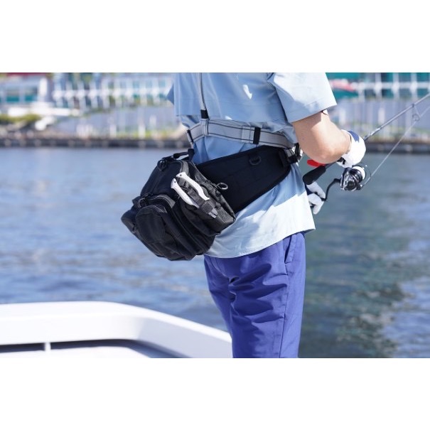 釣之夢~SHIMANO BW-221W 腰包單肩包 單肩包 斜背 日常使用 大開口 左右皆可背 雙邊 工具袋 路亞包-細節圖4