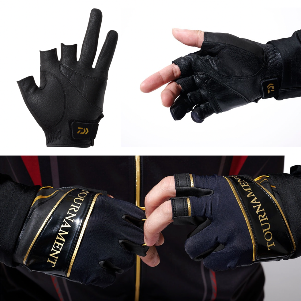 釣之夢~  DAIWA 25年秋磯新品 DG-1225T TOURNAMENT 露三指手套 防寒 防水 釣魚手套 手套-細節圖2