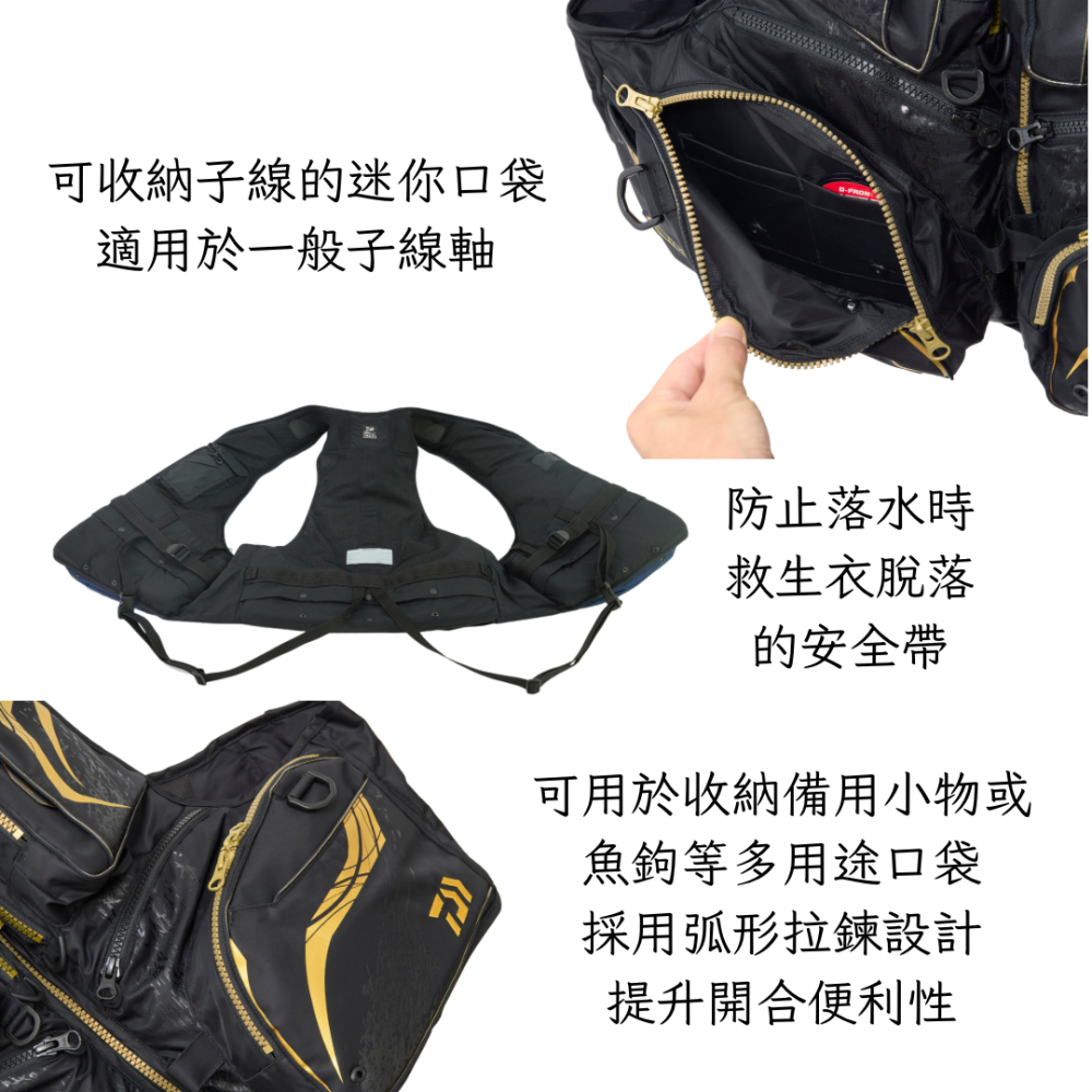 釣之夢~DAIWA 25 DF-3025T TOURNAMENT 救生衣 磯釣 透氣 釣魚 釣具 釣魚背心 安全 浮力-細節圖10