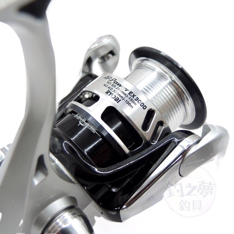 釣之夢~RYOBI AP.POWER EX 頂級全鋁合金 遠投捲線器 雙線杯 貢丸頭 紡車式 釣魚 釣具 海釣 捲線器-細節圖2