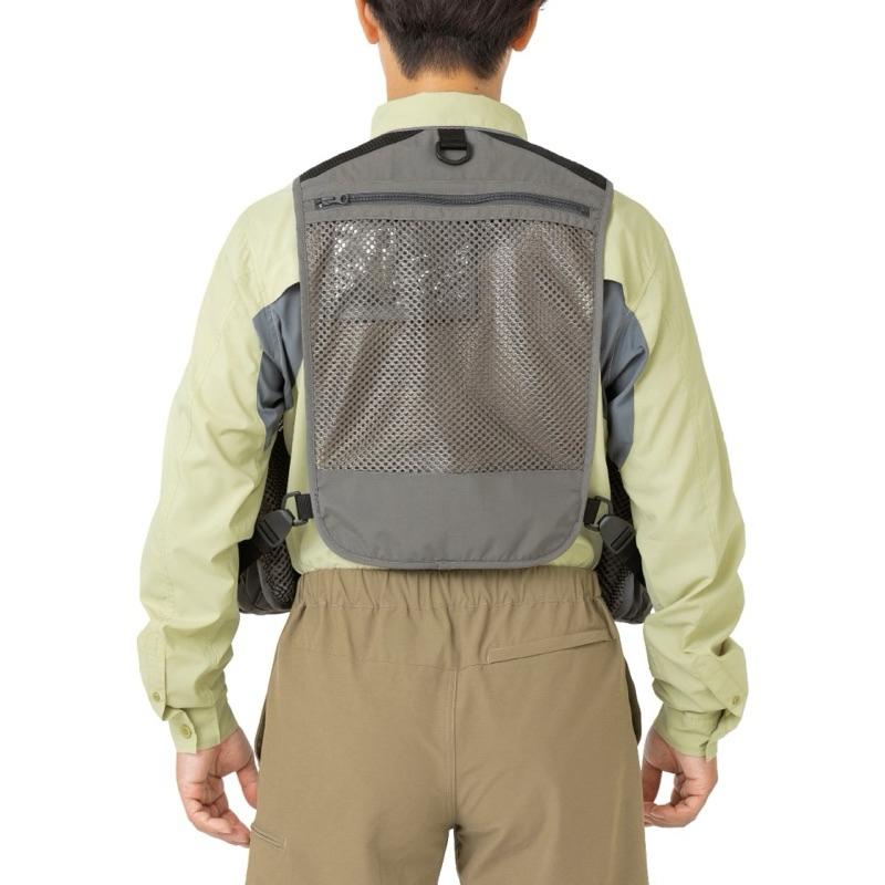 釣之夢~SHIMANO VE-066V 溪釣網面釣魚背心 磯釣 黑吉 前打 透氣 釣魚 釣具 背心 磯釣馬甲 機能背心-細節圖3