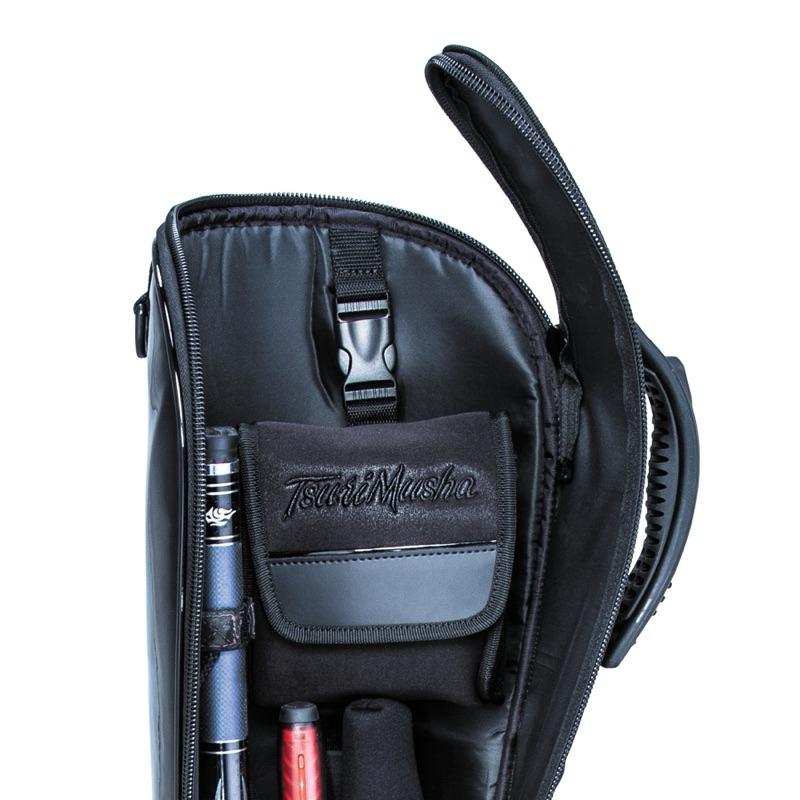 釣之夢~TsuriMusha 釣武者 硬式竿袋 純黑 竿袋 釣魚 釣具 釣竿袋 磯釣 磯釣竿 釣竿 工具袋 海釣 上礁-細節圖4