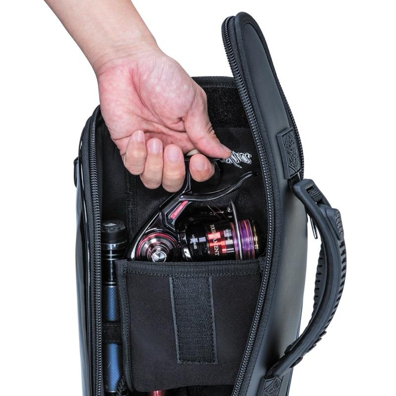 釣之夢~TsuriMusha 釣武者 硬式竿袋 純黑 竿袋 釣魚 釣具 釣竿袋 磯釣 磯釣竿 釣竿 工具袋 海釣 上礁-細節圖5