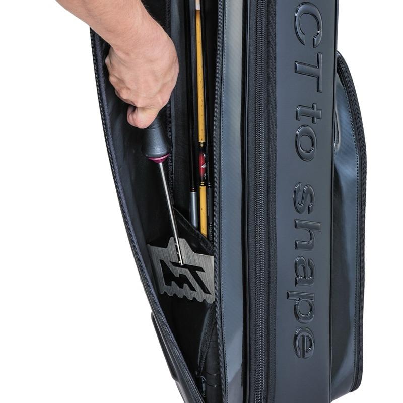 釣之夢~TsuriMusha 釣武者 硬式竿袋 純黑 竿袋 釣魚 釣具 釣竿袋 磯釣 磯釣竿 釣竿 工具袋 海釣 上礁-細節圖8