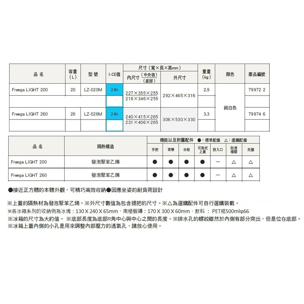 釣之夢~SHIMANO Freega LIGHT LZ-020M LZ-026M 20L 26L 冰箱 磯釣 路亞 露營-細節圖4