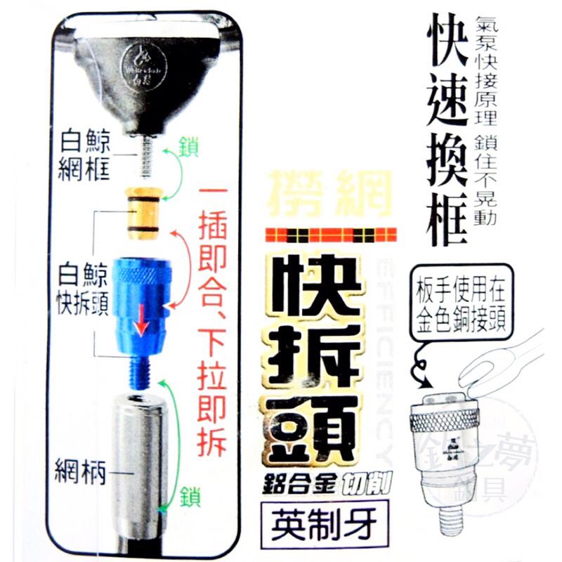 釣之夢~撈網快拆頭 快速換框 網框快拆頭 轉接頭 框中網 強勁網 撈網 魚網 釣魚 釣具 海釣 磯釣 網框 上礁 路亞-細節圖2