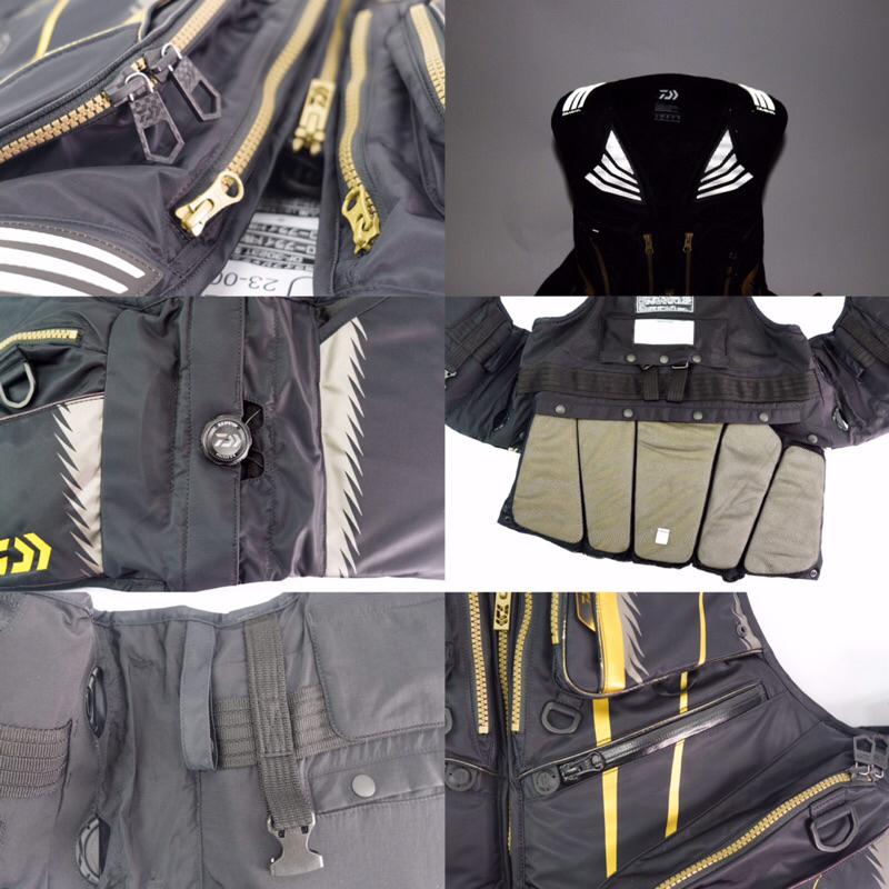 釣之夢~DAIWA 23 DF-3023T 救生衣 磯釣 黑吉 前打 透氣 釣魚 釣具 釣魚背心 釣魚救生衣 安全 浮力-細節圖3