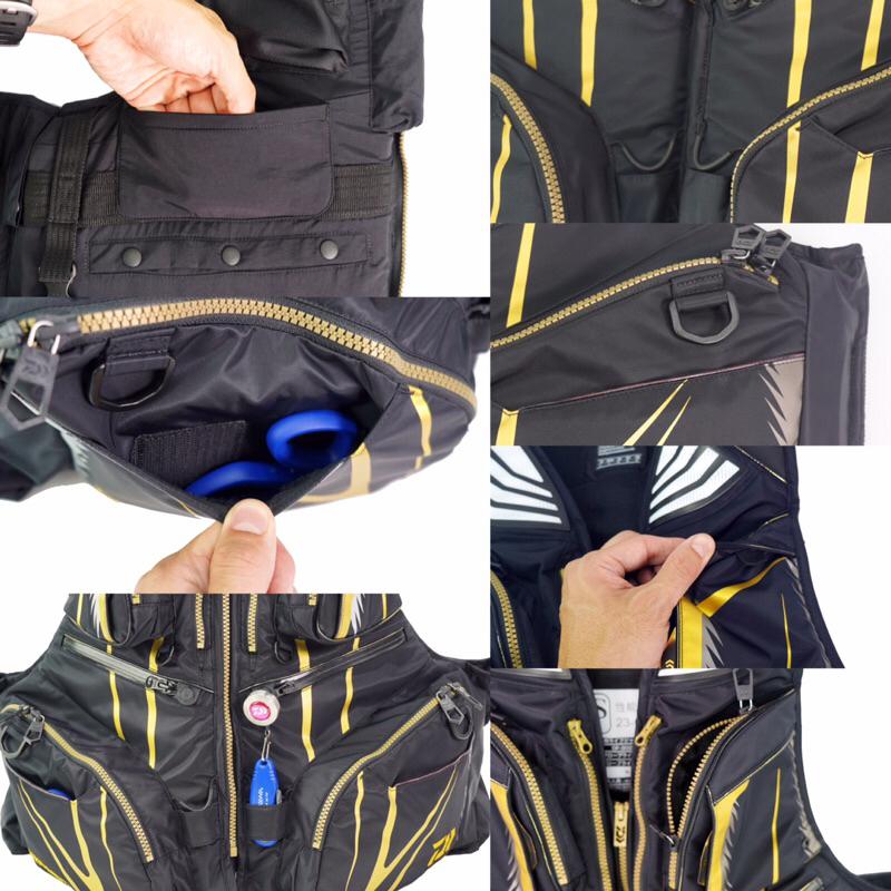 釣之夢~DAIWA 23 DF-3023T 救生衣 磯釣 黑吉 前打 透氣 釣魚 釣具 釣魚背心 釣魚救生衣 安全 浮力-細節圖5