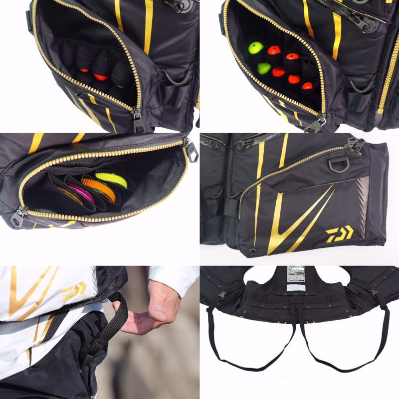 釣之夢~DAIWA 23 DF-3023T 救生衣 磯釣 黑吉 前打 透氣 釣魚 釣具 釣魚背心 釣魚救生衣 安全 浮力-細節圖6