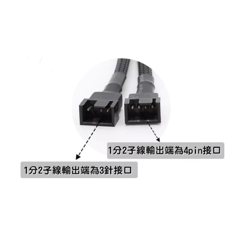 全新現貨🔥TT曜越原廠PWM（小4pin）一分二/延長線 雙風扇延長/主機板小4p轉雙風扇/ cpu風扇轉接線-細節圖4