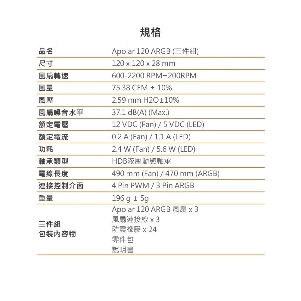 全新現貨🔥【COUGAR 美洲獅】APOLAR 120 ARGB 白色 高轉速快速插拔風扇-三入 機殼風扇/下單秒出-細節圖9