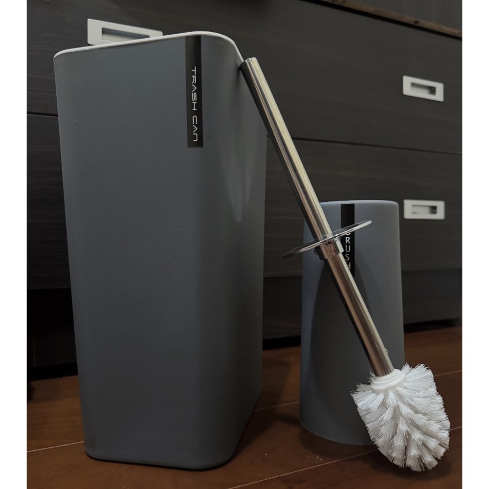簡約彈壓式小型垃圾桶+馬桶刷盒+馬桶刷-細節圖2