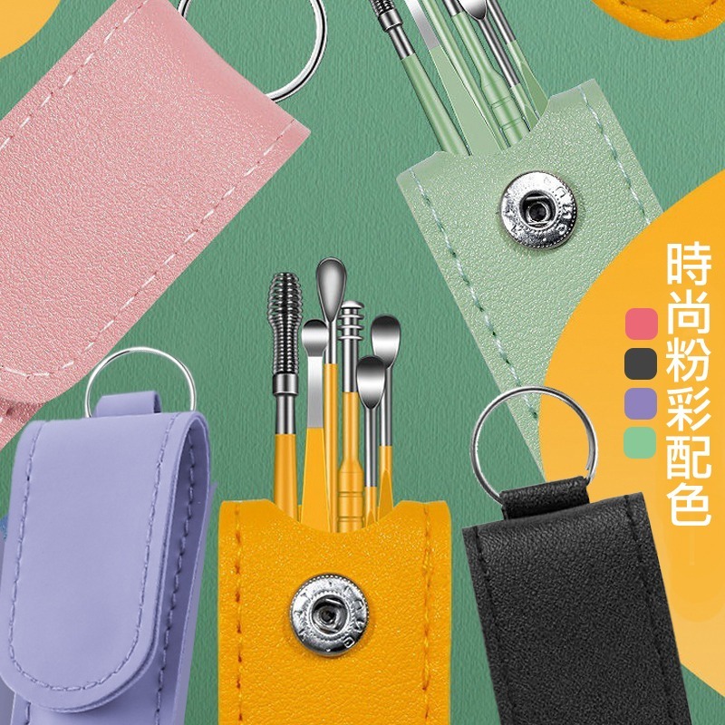 不鏽鋼挖耳棒6件組  耳朵清潔 挖耳棒  掏耳棒-細節圖3