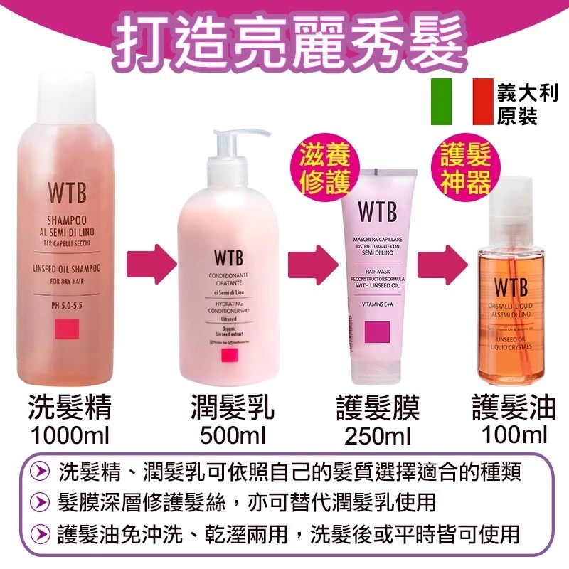 義大利原裝 WTB昂賽芙 亞麻籽護髮油 100ml (多種組合)-細節圖9