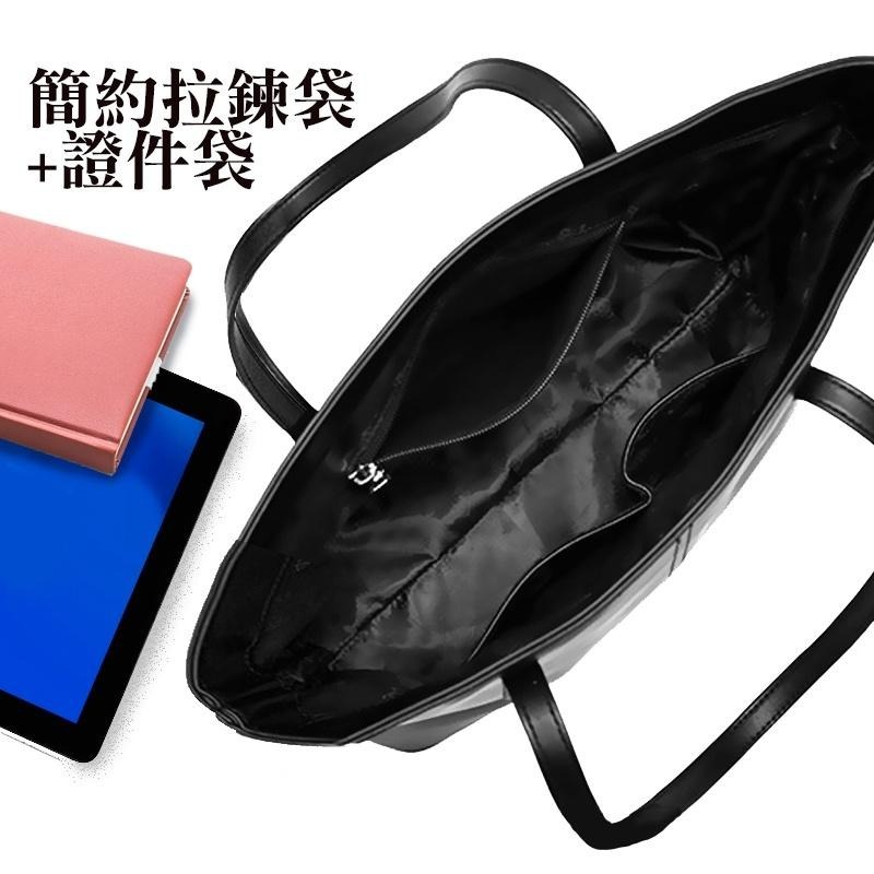 簡約時尚側肩包 手提包 包包 黑色包 側肩包 托特包-細節圖2