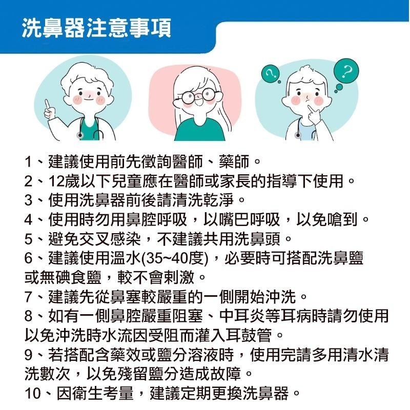邁康洗鼻器 洗鼻器 沖鼻器 大人洗鼻器 小孩洗鼻器 附大小沖洗頭 300ml-細節圖6