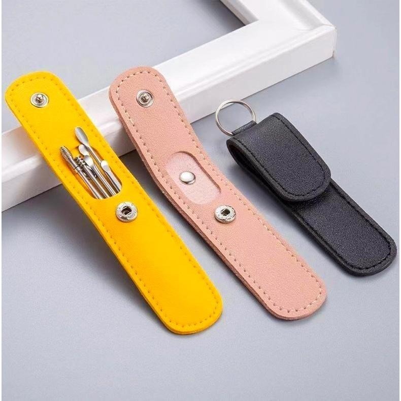 【加贈皮套】  挖耳神器 掏耳棒 挖耳棒 耳棒 掏耳 挖耳 挖耳朵 耳屎 耳朵清潔 不鏽鋼挖耳棒6件組-細節圖8