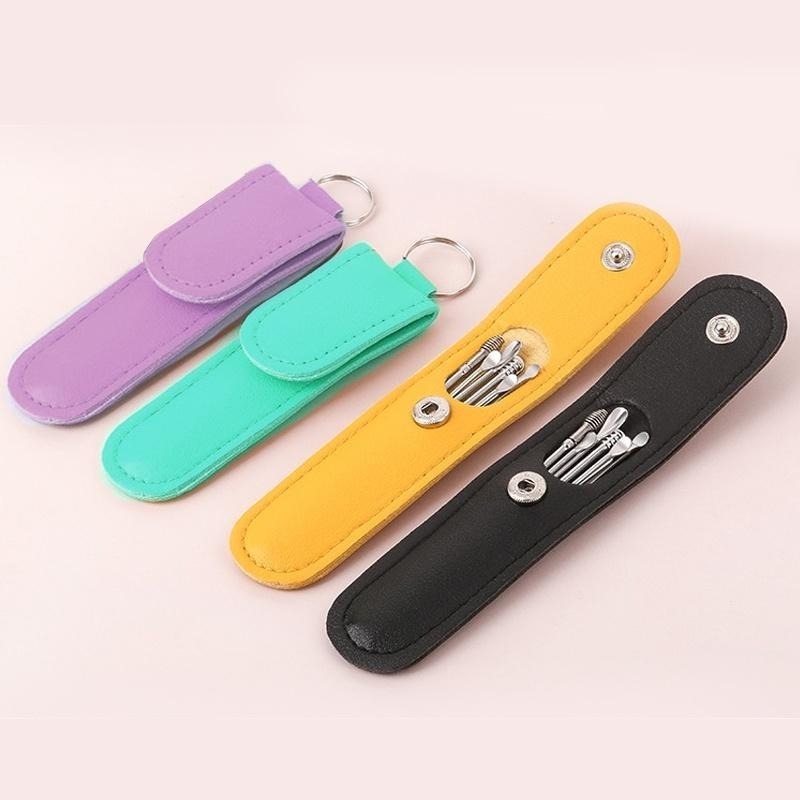 【加贈皮套】  挖耳神器 掏耳棒 挖耳棒 耳棒 掏耳 挖耳 挖耳朵 耳屎 耳朵清潔 不鏽鋼挖耳棒6件組-細節圖9