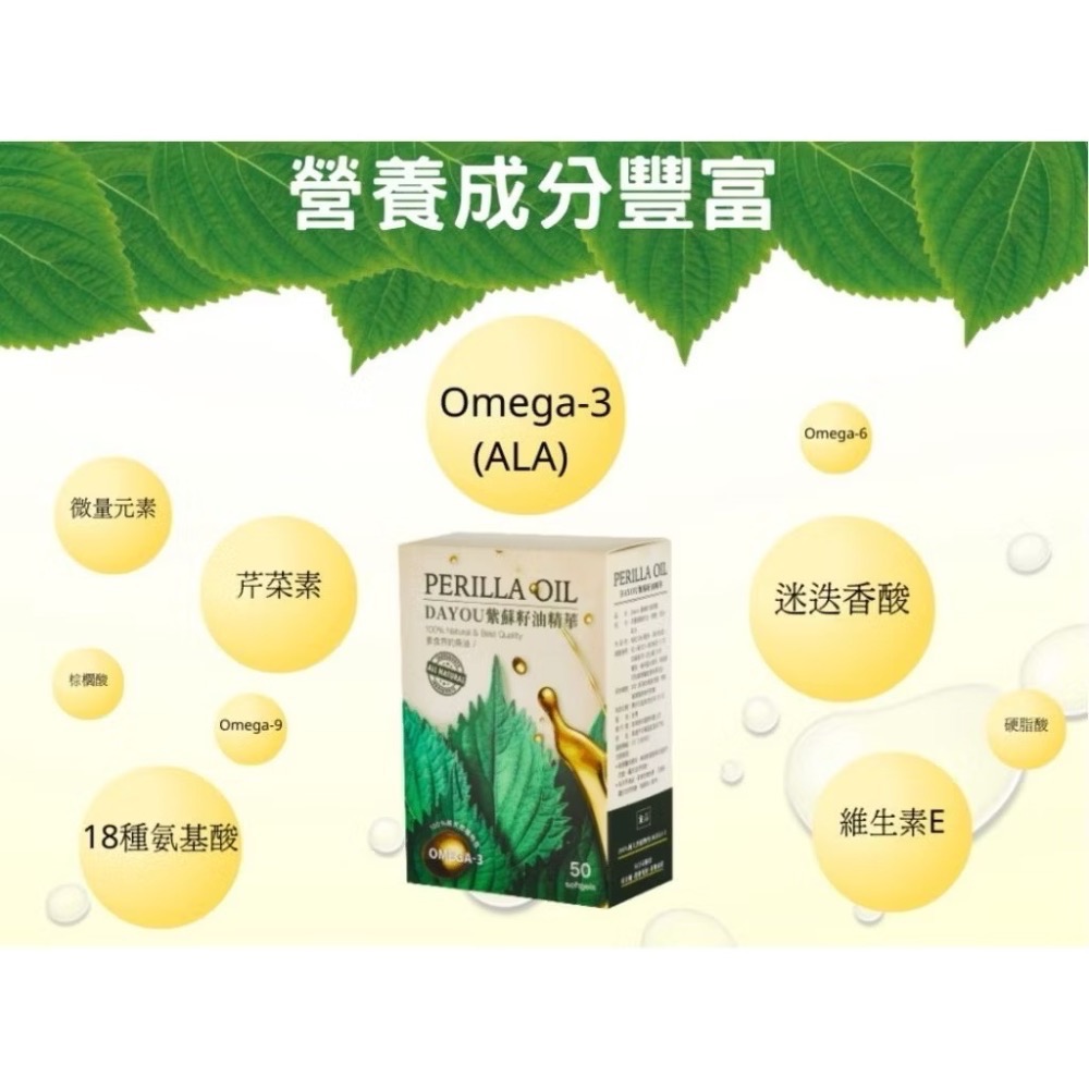🍀原味生活🍀多件特惠【Dayou紫蘇籽油精華】PERILLA OIL 冷壓紫蘇油膠囊-細節圖4