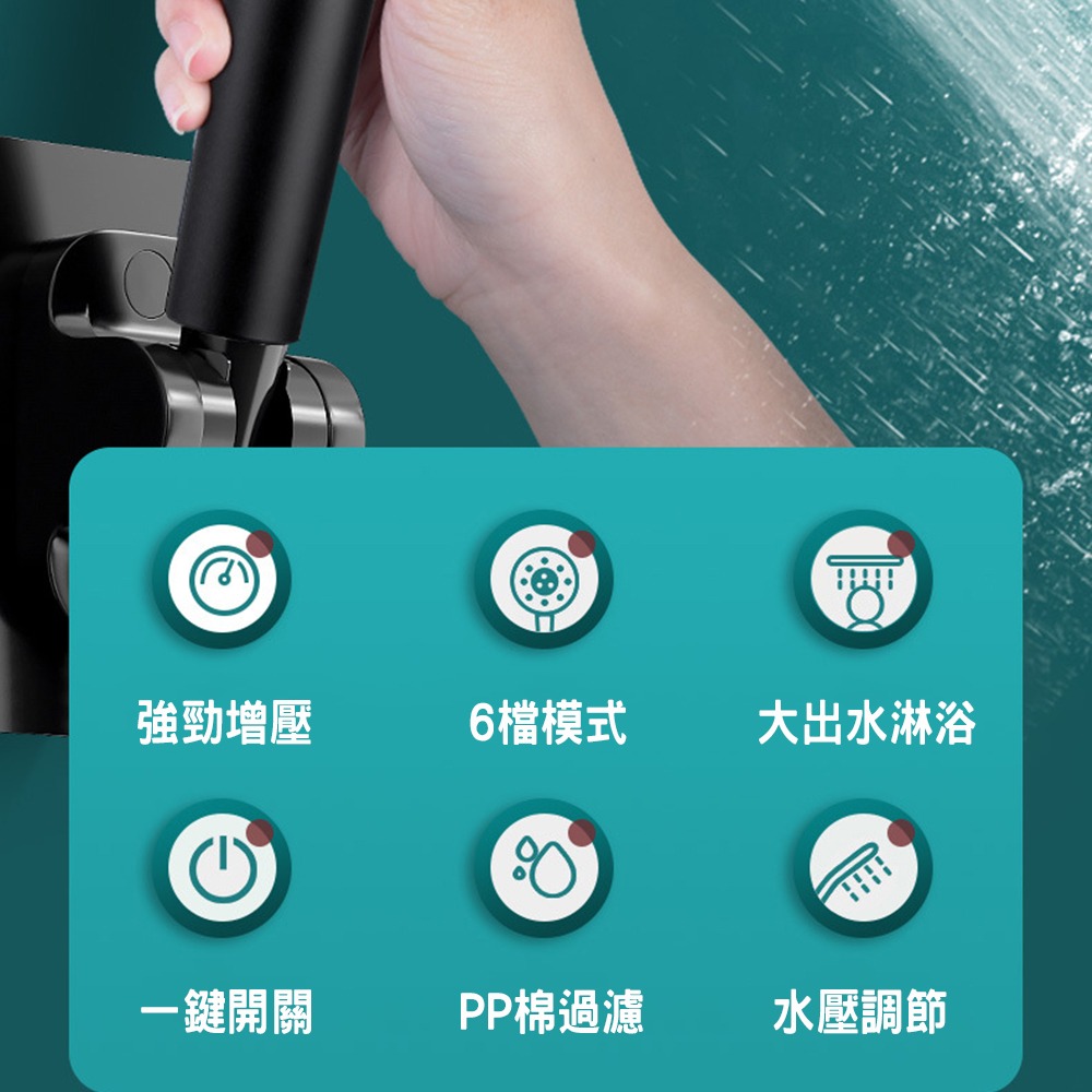 6檔增壓過濾蓮蓬頭附贈5濾心-細節圖3