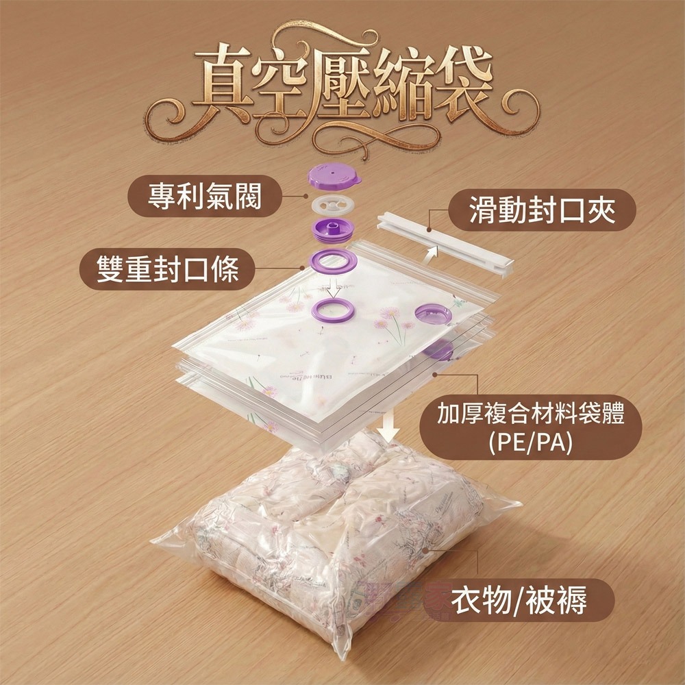 (超值9件組)真空加厚收納壓縮袋-附抽氣棒-細節圖7