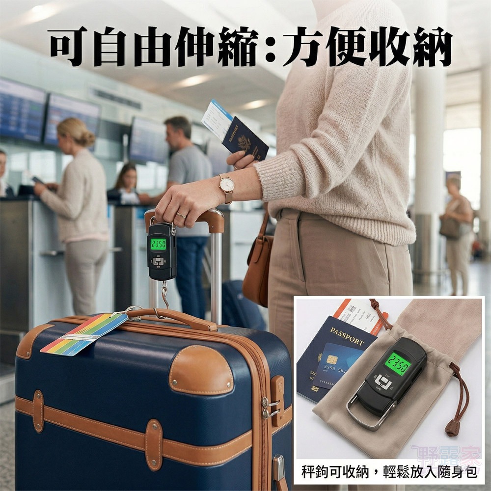 【旅遊防超重】可收納輕巧便攜行李秤/手提秤-細節圖2