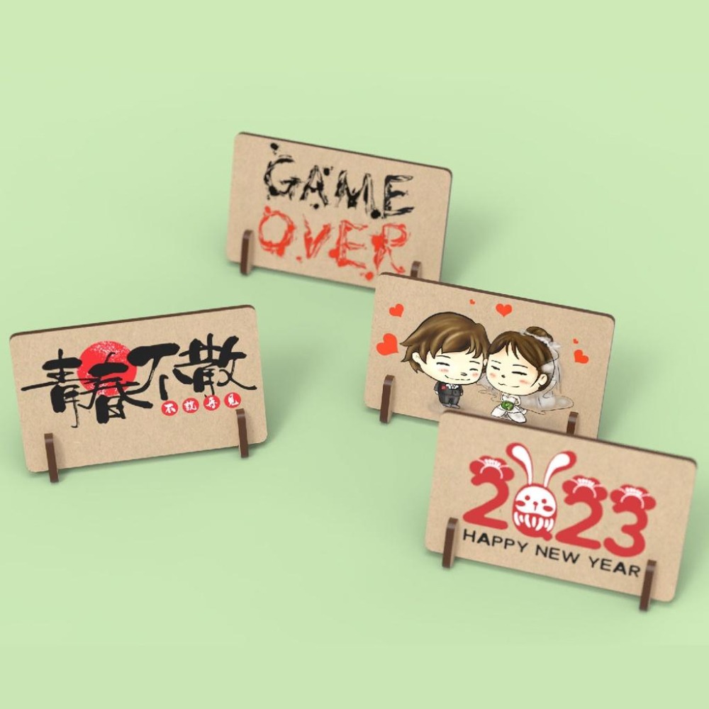 木質小立牌/立牌/雷雕素材/UV直噴素材/木質立牌/木立牌/小立牌-細節圖2